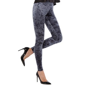 Memoi Crushed Velvet Stretch Leggings - 1 of 4