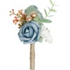 Artificial Corsage,Simulation Flowers Wedding Supplies For Grooms Bridal Groomsmen Bridesmaids - 3 of 4
