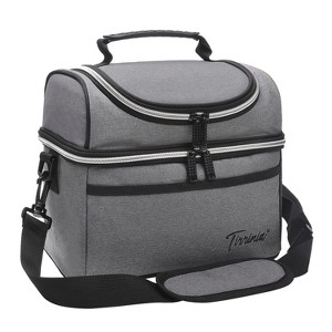 Tirrinia Dual Compartment Classic Molded Lunch Bags Cooler for Adults Kids, Insulated Leakproof Thermal Lunch Box Totes for Lunch Bento - 1 of 4