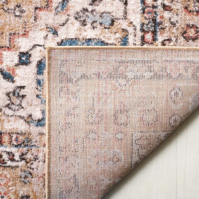 Gold and Beige Hand-Knotted Synthetic 4' x 6' Area Rug