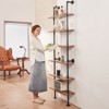 VEVOR Industrial Pipe Shelf, 6 Tier 24x9.84in,Wall-Mount Floating Rustic Wood Shelves Bracket Display Bookshelf, Storage Rack Sundries Holder, Black - 2 of 4
