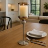 Contemporary Glass Floor Hurricane Candle Holder - Decorative Candle Stick Holder for Pillar Candles and Table Centerpieces Accent - 3 of 4