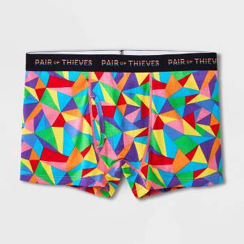 Pair Of Thieves Men's Colorful Lines Super Fit Boxer Briefs - Blue S :  Target
