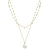 Clotth Layered Pearl Necklace Gold and Silver, Dainty Chain with Daisy Pendant, 925 Sterling Silver and Baroque Pearl Necklace - 2 of 4