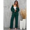 WhizMax Women Two Piece Casual Outfits Y2K Loungewear Pleated Wide Leg Pants Long Sleeve Button Down Shirt Streetwear Set - 2 of 4