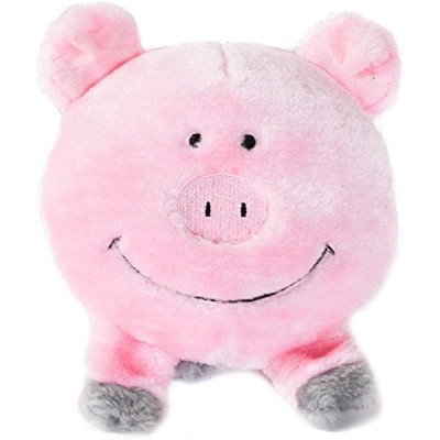ZippyPaws Brainey Squeaky Plush Dog Toy, Pig