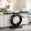 Hommoo 43-Inch Mirrored Console Table with O-Shaped Base Black - 4 of 4