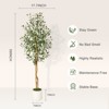 5/6/7ft Artificial Olive Tree - White Pot with Natural Wood Trunk & Fruits, Lifelike Faux Tree for Indoor Home Decor - 3 of 4
