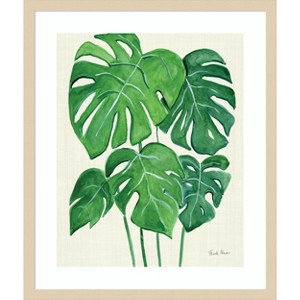 Amanti Art Tropical Leaves I by Farida Zaman Wood Framed Wall Art Print - 1 of 4