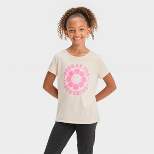 Girls' Short Sleeve Floral Graphic T-Shirt - Cat & Jack™ Beige
