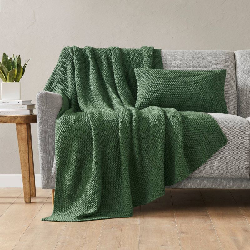 Ink+Ivy 12&#34;x20&#34; Oversize Bree Knit Oblong Throw Pillow Cover Green, 2 of 6