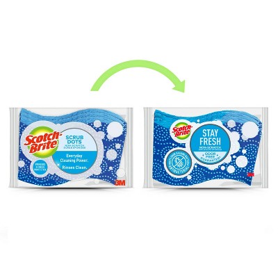 Stay Fresh Blue Non-Scratch Scrub Dots Sponges, 3 Pack