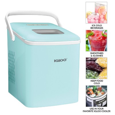 Aqua Portable Self-Cleaning Countertop Ice Maker with Handle