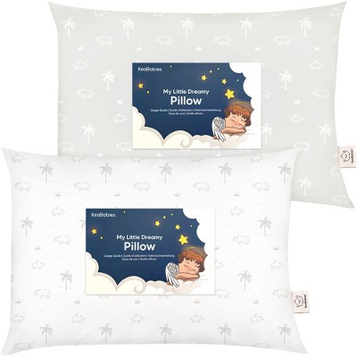 KeaBabies Toddler Pillow - Soft Organic Cotton Kids Pillows for Sleeping - Travel Pillow for Kids Age 2-5