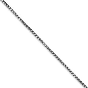 Black Bow Jewelry 1.4mm 14k White Gold Solid Diamond Cut Spiga Chain Necklace - 1 of 4