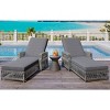 Outdoor Garden Long Reclining Chaise,Patio Adjustable PE Rattan Wicker Poolside Lounge,Armrest Chaise Lounge with Cushion-Coolbibila - 2 of 4