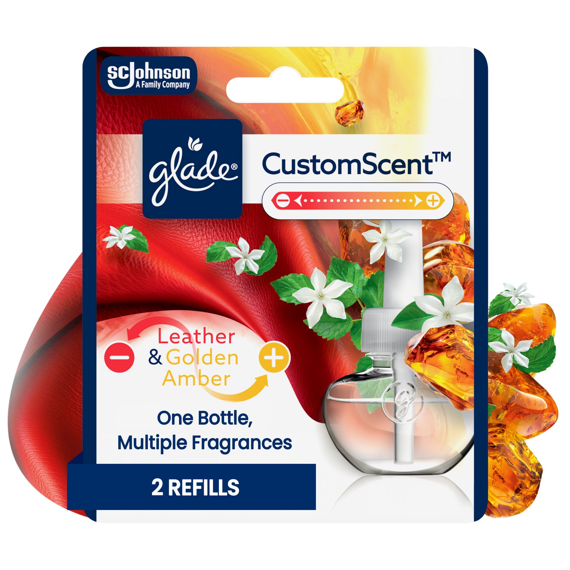 Glade PlugIns Scented Oils - Leather & Golden Amber - 2ct/1.34oz