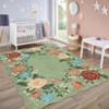 Washable Modern Floral Print Summer Spring Area Rugs, Soft Non Slip Botanical Floor Carpet for Home Office - 4 of 4