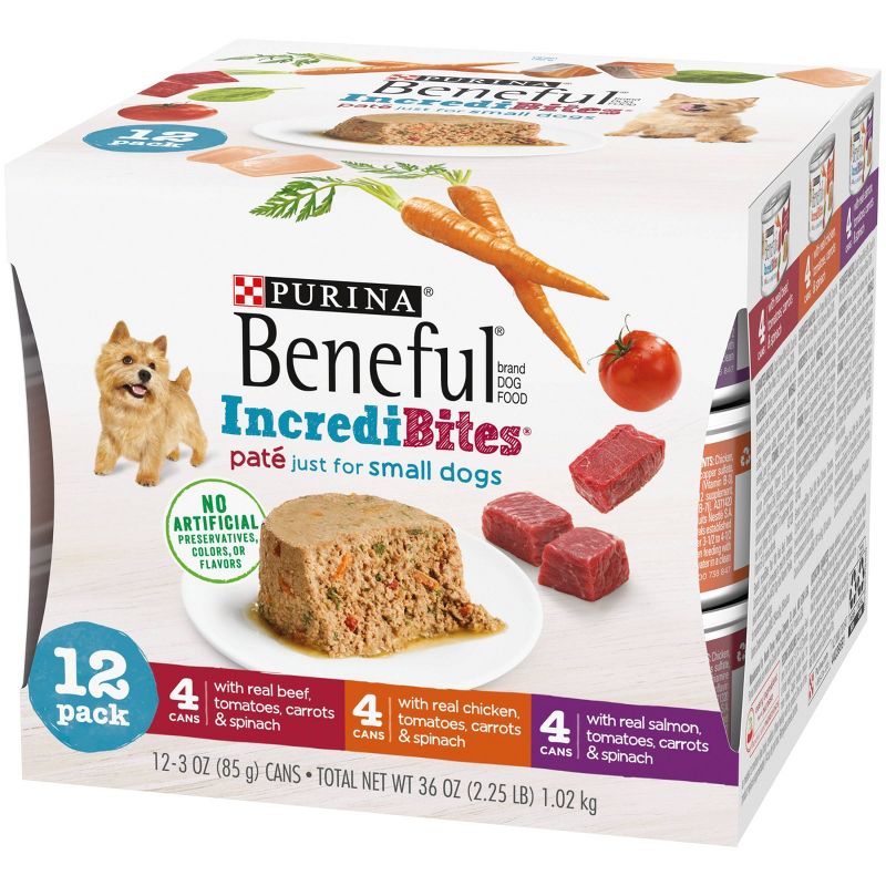 Purina Beneful IndrediBites Pate Beef, Chicken &#38; Salmon Small Dog Wet Dog Food - 3oz/12ct Variety Pack, 5 of 8
