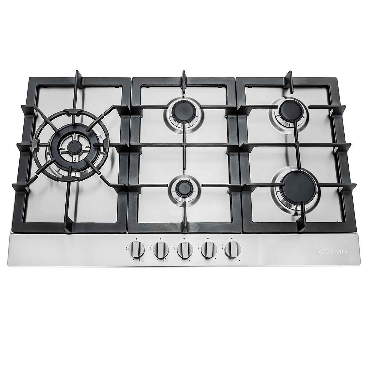 Cosmo COS-850SLTX-E 30 in. Gas Cooktop in Stainless Steel with 5 Sealed Brass Burners