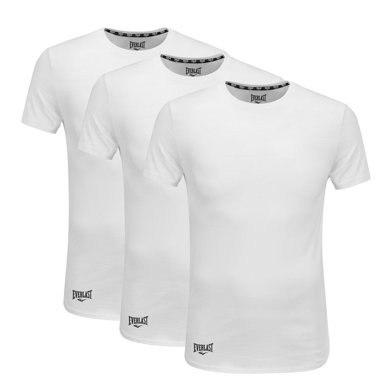 Everlast Men’s 3 Pack Crew Neck Essential Undershirt Tagless Breathable Mens T Shirt Modern Fit, 1 of 6