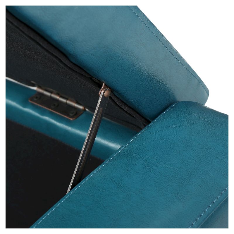 Guernsey Faux Leather Storage Ottoman Bench Teal - Christopher Knight Home, 4 of 6