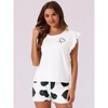 cheibear Women's Cute Soft Sleeveless Ruffled Top with Shorts 2 Pcs Loungewear Set - 3 of 4