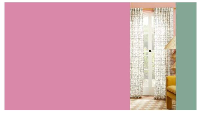 1pc Light Filtering Embroidery Bridges Window Curtain Panel White - Opalhouse™ designed with Jungalow™, 2 of 7, play video