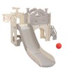 Infurnic Baby Activity Gyms 6-in-1 Kids Playground, Toddler Slide with Aisle, Tunnel, Climber, Basketball Hoop, Multicolored, 38"*14"*21" - 2 of 4