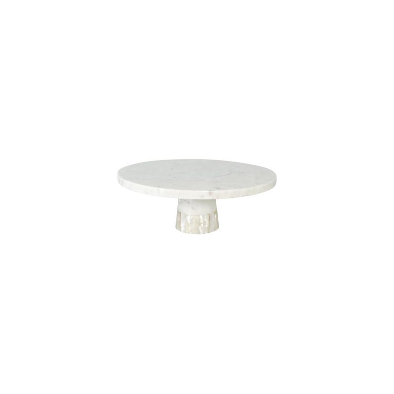 Mother of Pearl White Marble Cake Stand - Anaya, 1 of 6
