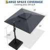 10' x 10' Heavy Duty Square Solar Cantilever Umbrella, 2-Tier Aluminum  Outdoor Patio Umbrella with Weighted Base 360-Degree Rotation for Backyard - 2 of 4