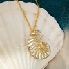 Ross-Simons Italian 18kt Gold Over Sterling and Sterling Silver Seashell Necklace Size 18 - 3 of 4