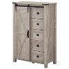 SinCiDo Farmhouse Modern 5 Drawer Tall Dresser w/Sliding Barn Door, Storage Organizer Dresser for Bedroom, Living Room & Kids Room - 4 of 4