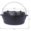 SKRAN Pre-Seasoned Cast Iron Dutch Oven With Skillet Lid, Camping Deep Pot for Camping Cooking BBQ Baking Campfire, With Iron Pot Rack, 12 Quart - 3 of 4