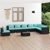 vidaXL Garden Lounge Set Black - 2 of 4