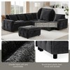 Whisen Chenille Sectional Pull-Out Sofa Bed with Flip-Up Table, Adjustable Reading Lamp, Charging Ports, Movable Storage Ottoman - 4 of 4