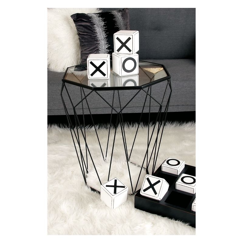 Metal and Glass Octagonal Side Table Dark Gray - Olivia & May, 4 of 6