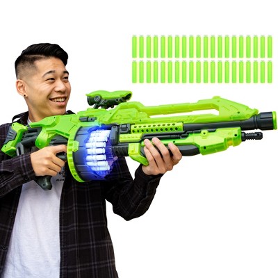 Best Choice Products Kids XL Foam Dart Alien Blaster Gun Toy w/ 40 Glow-in-the-Dark Darts, Green