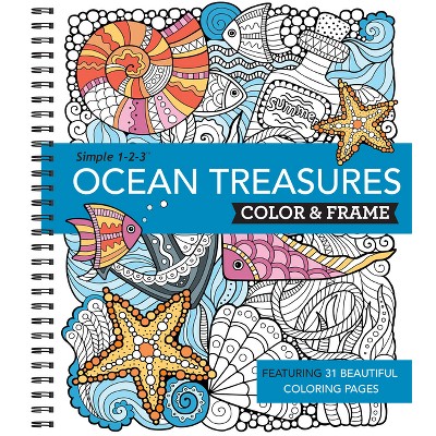 Simple 1-2-3 Ocean Treasures Color & Frame Book - Walter Drake