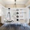 PAKOKULA 24.8 in. 6-Light Black Industrial Wagon Wheel Chandelier with Clear Glass Shades, Farmhouse Modern Fixture for Kitchen Island - 4 of 4