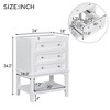 ALEXOUN 24" Modern Freestanding Single Bathroom Sink Cabinet ,Drawers and Open Shelf,Solid Wood Frame for Bathroom Small Space,White - 3 of 4