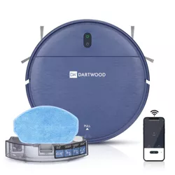 Dartwood Smart Robot Vacuum Cleaner - Wi-Fi Vacuum Robot and Mop for Easy Cleaning (Blue)