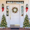 19 Inch Artificial Wreath Front Door Flocked Lambs Ear Wreath with Red Berries Pine Needles Pinecones Decorations Wall Outdoor - 2 of 4