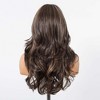 Jessie's Wig Long Layered Wavy Wig With Bangs Brown Highlight Heat Resistant Synthetic Hair Wigs For Women 22 Inch - 4 of 4