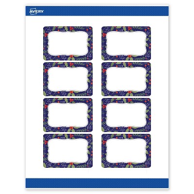 Avery Labels, 2" x 3", Silver-Navy, Matte, 80 total