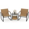 Costway 3 PCS Patio Furniture Set with Breathable Mesh Fabric and Metal Frame Garden - 2 of 4
