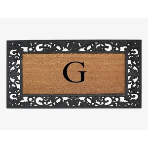 A1HC Natural Coir Monogrammed 23"X38", Anti‑Shed Treated Durable Doormat for Outdoor Entrance - 1 of 4