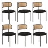 Racxily Set of 2 Upholstered Dining Chairs,Rattan Back Dining Room Chairs,Accent Kitchen Chairs with Metal Legs - 4 of 4