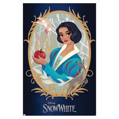 Trends International Disney Snow White: Live Action - Illustrated Snow White Framed Wall Poster Prints White Framed Version 14.725" x 22.375"