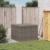 Garden Storage Box Grey PE rattan, Powder-coated steel Medium - 3 of 4